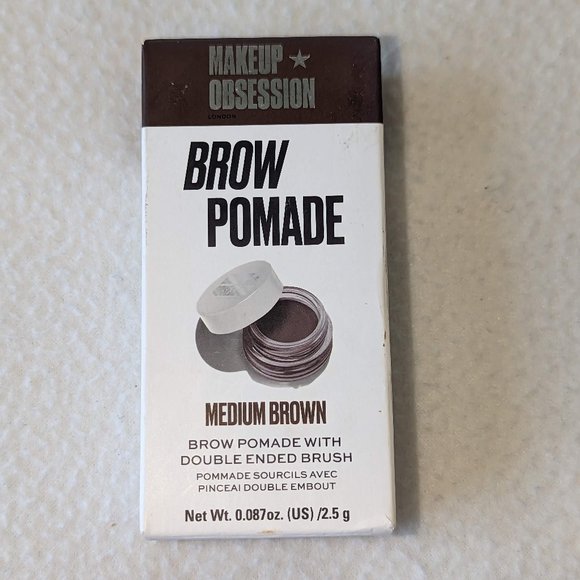 Brow Pomade MEDIUM BROWN w/ Double ended brush by Makeup Obsession - Picture 2 of 5